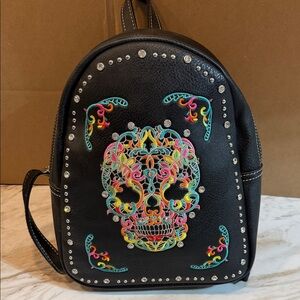 Montana West Black Backpack with Colorful Embroidery
